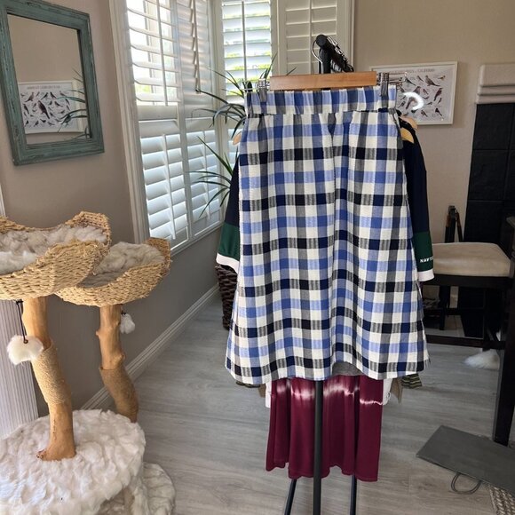 1901 Skirt Womens Size XS Blue Plaid A Line Preppy Academia Lined Knee Length - Picture 14 of 14